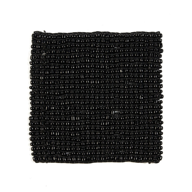 Dimensions Dessous-de-verre carré Perles en perles noires 11 cm