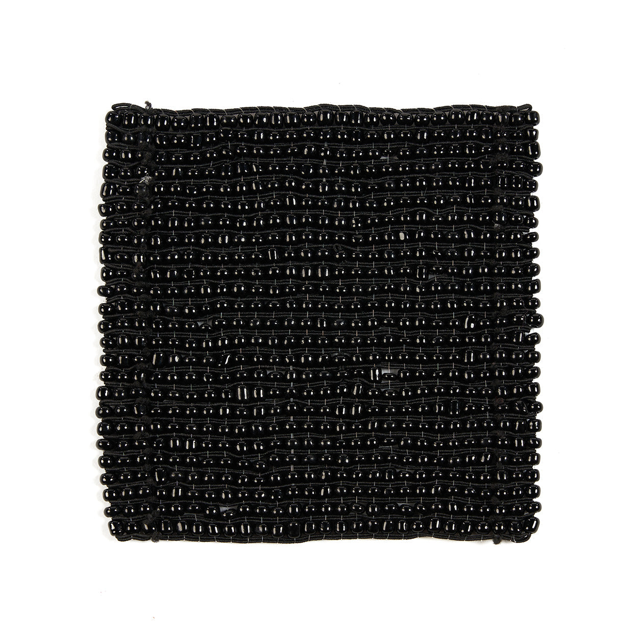 Dessous-de-verre carré Perles en perles noires 11 cm