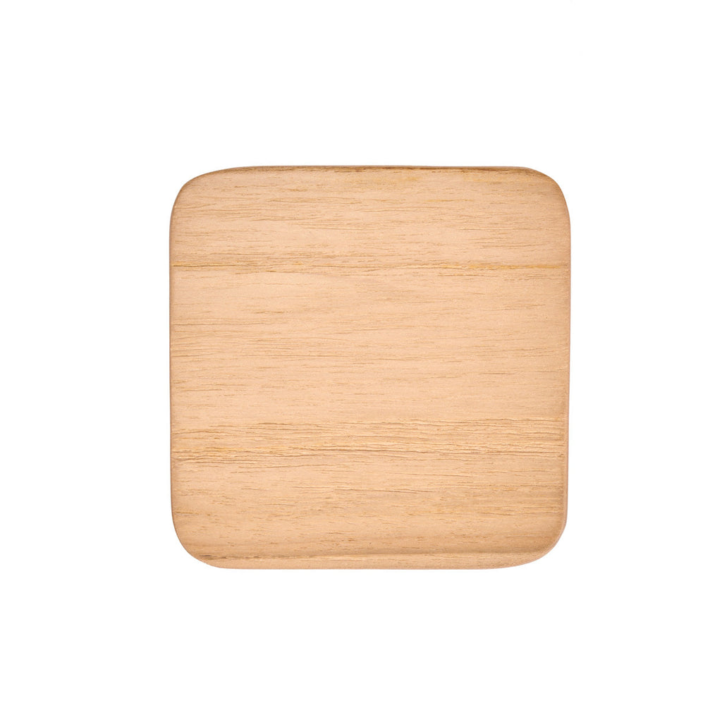 Dessous-de-verre carré en teck brossé naturel 10 cm