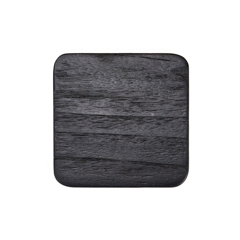 Dimensions Dessous-de-verre carré en teck brossé noir 10 cm