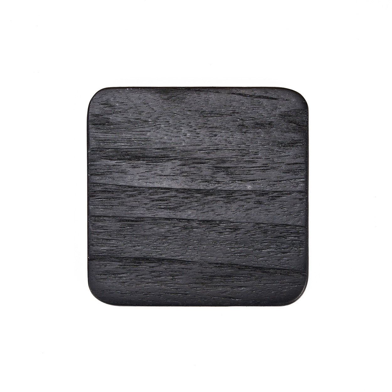 Dessous-de-verre carré en teck brossé noir 10 cm