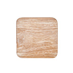 Dessous-de-verre carré en teck cérusé blanc 10 cm