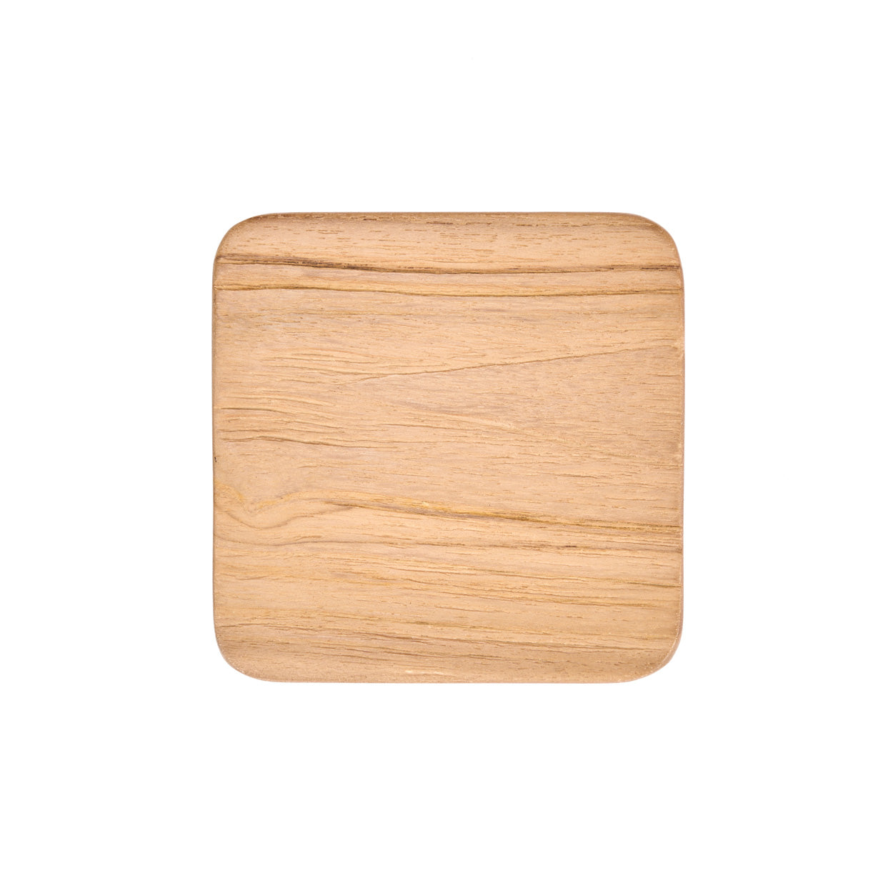 Dessous-de-verre carré en teck à grain profond 10 cm