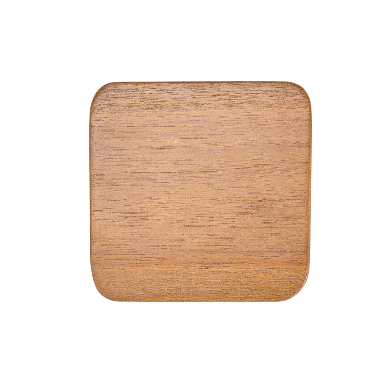 Dessous-de-verre carré en teck poncé brun clair 10 cm