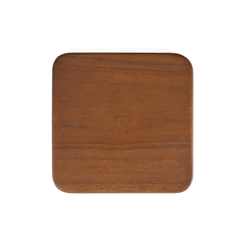 Dimensions Dessous-de-verre carré en teck poncé brun foncé 10 cm