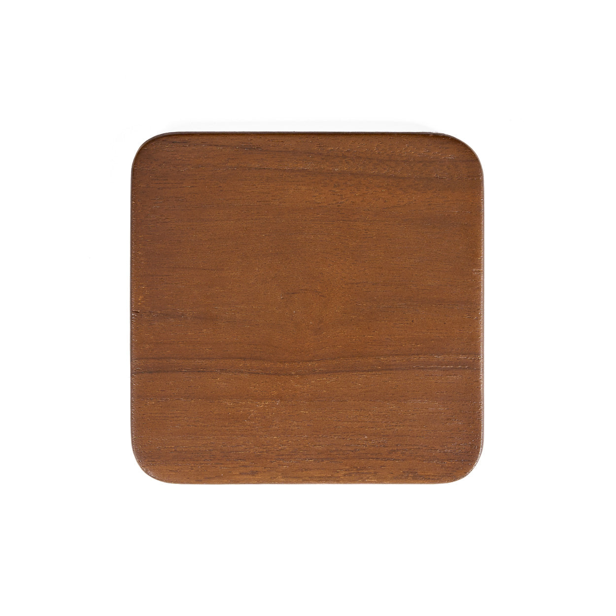 Dessous-de-verre carré en teck poncé brun foncé 10 cm