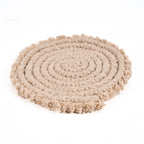 Dessous-de-verre en cordon de coton beige 12 cm, vue 3