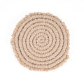 Dessous-de-verre en cordon de coton beige 12 cm