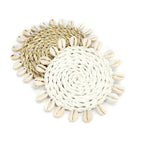 Dessous-de-verre en cordon de jonc de mer et coquillages 12 cm, vue 4