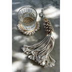 Dessous-de-verre en raphia crocheté et coquillages 12 cm, vue 6