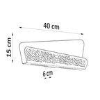 Schéma des dimensions de l'applique Aliza blanc