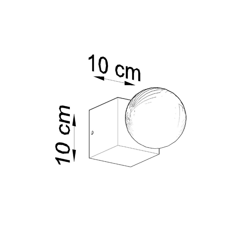 Schéma coté de l'Ariz : 10 cm de côté, hauteur 10 cm