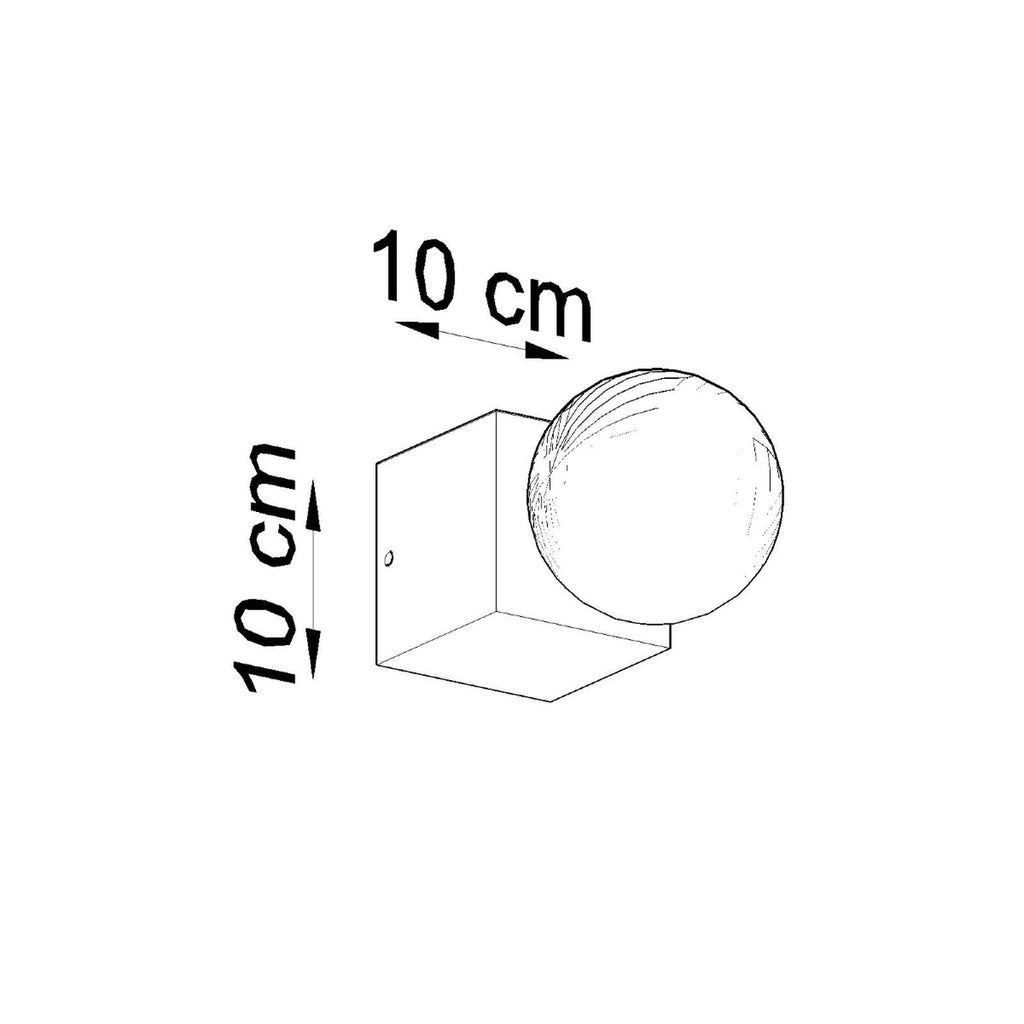 Schéma coté de l'Ariz : 10 cm de côté, hauteur 10 cm