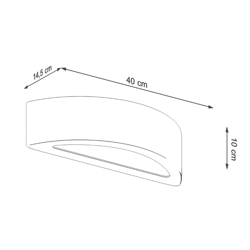 Dimensions Aplique Atena hormigón E27