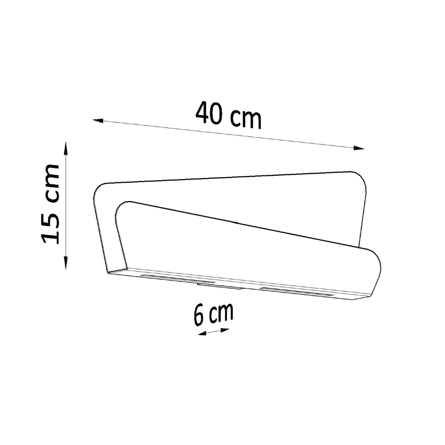 Schéma des dimensions de l'applique Bascia blanc