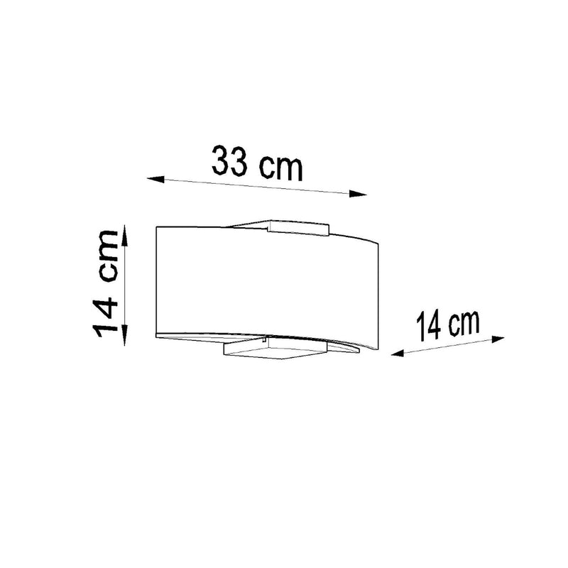 Dimensions Applique Emilio bois et verre blanc E14
