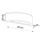Schéma coté : Applique Atena 20 céramique blanche E27