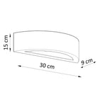Schéma coté : Applique Atena 30 céramique blanche E27