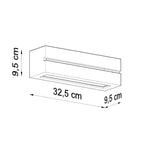 Dimensions de l'applique Vega Line, largeur 32,5 cm hauteur 9,5 cm profondeur 9,5 cm