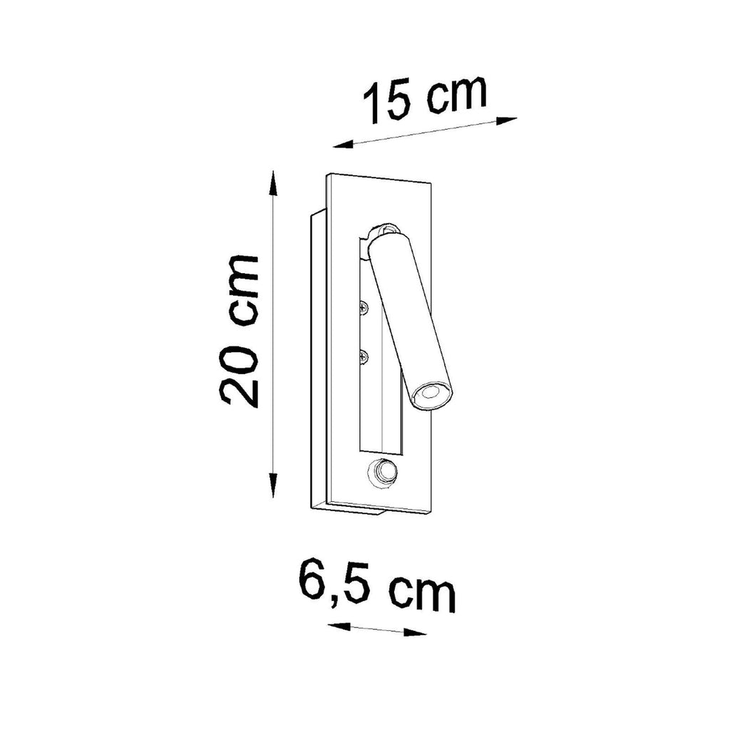 Schéma des dimensions de l'applique Enif noir