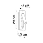 Schéma des dimensions de l'applique Enif noir