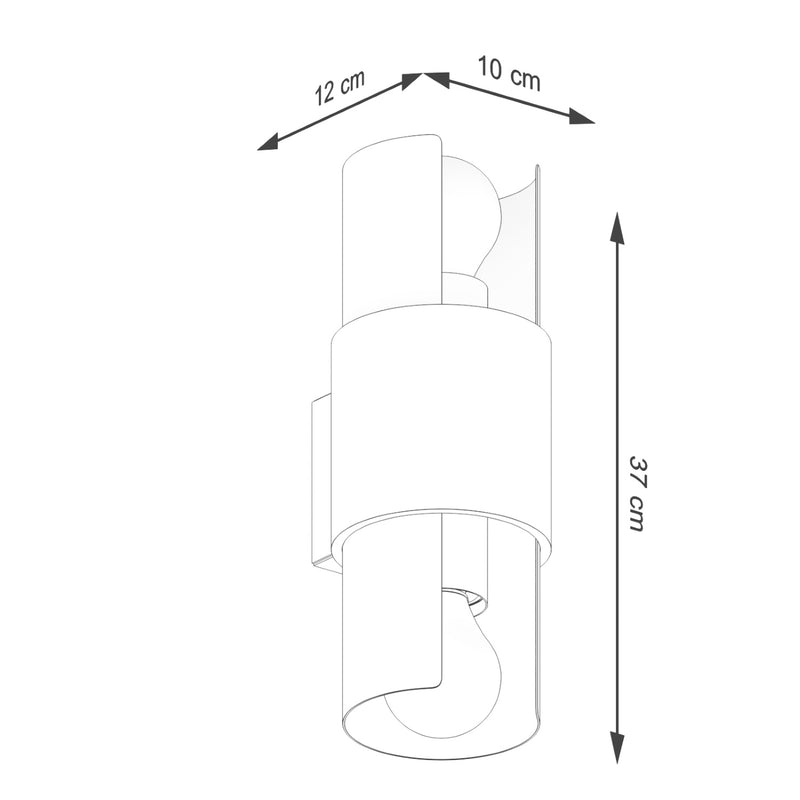 Dimensions Wandleuchte Flash 2 Metall weiß E27