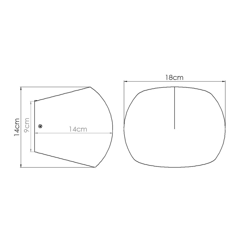 Schéma coté : Applique Globe béton G9