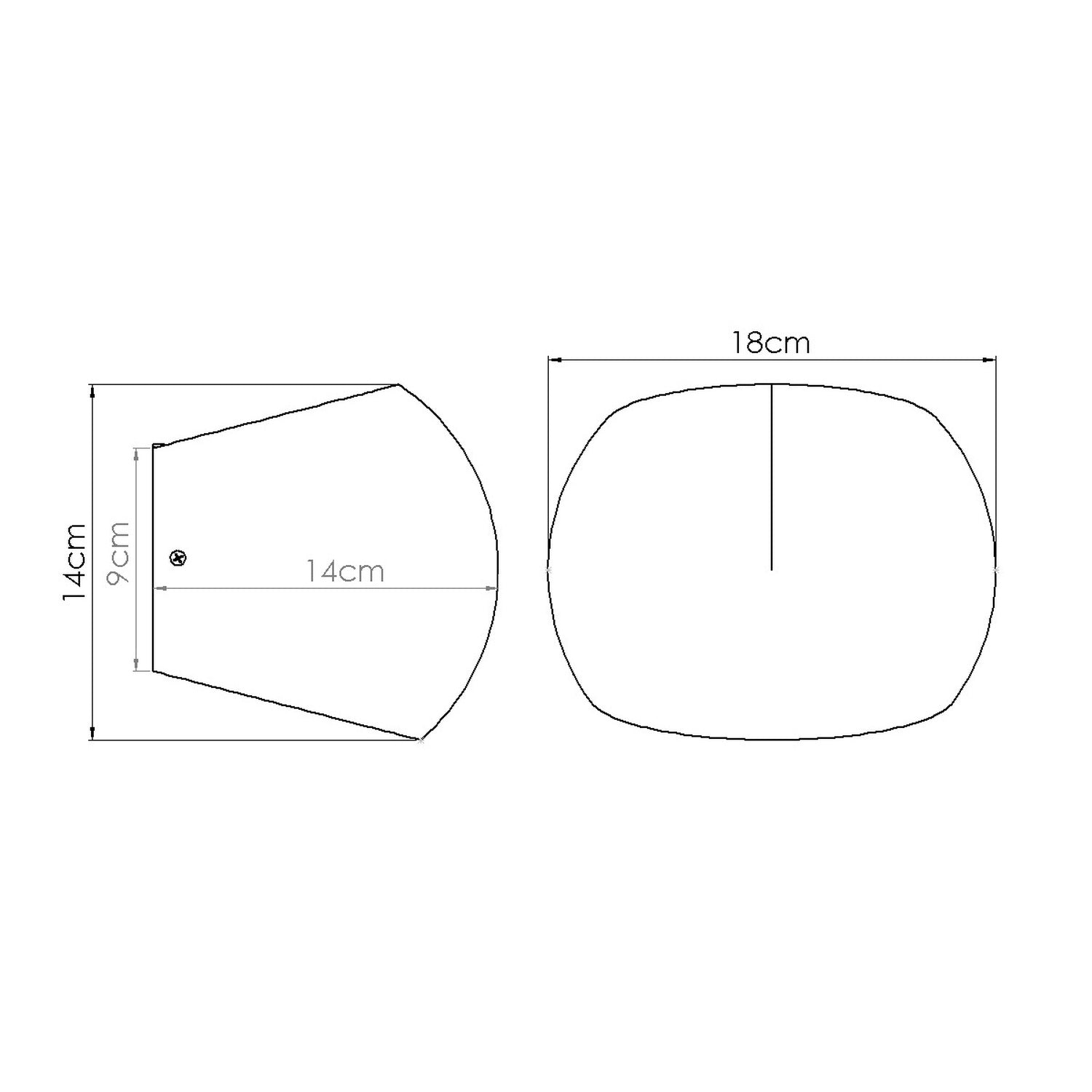 Schéma coté : Applique Globe béton G9