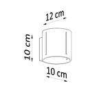 Dimensions de l'applique Inez, diamètre 10 cm, hauteur 10 cm, saillie 12 cm