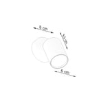 Schéma coté de l'applique Lemmi blanc