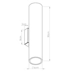 Schéma coté : Applique Lino tube bois naturel GU10