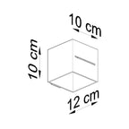 Schéma des dimensions de l'applique Lobo : largeur 10 cm, profondeur 12 cm, hauteur 10 cm