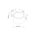 Schéma coté : Applique murale Modo aluminium rose Gx53