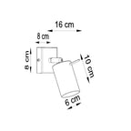 Schéma coté : Applique murale Ring acier brun GU10