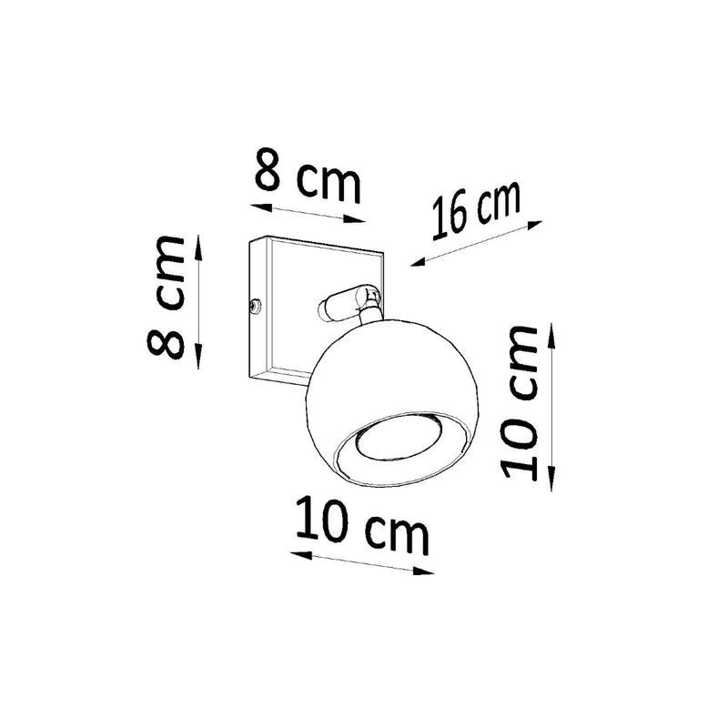 Dimensions Applique Oculare acier noir GU10
