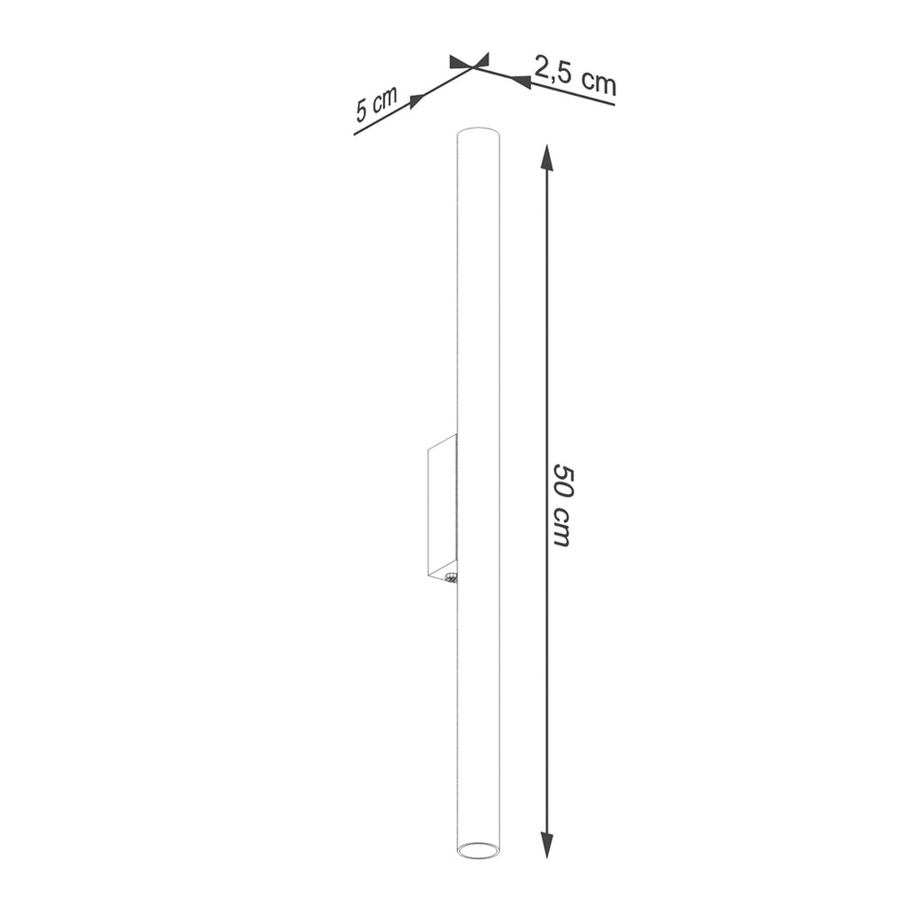 Schéma coté du Applique Pastelo 2 tube fin doré G9