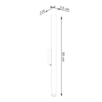 Schéma coté : Applique Pastelo 2 tube fin rose G9