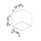 Schéma des dimensions de l'applique Quad 1 : hauteur 10 cm, largeur 10 cm, profondeur 12 cm