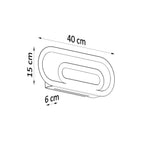 Schéma des dimensions de l'applique Saccon blanc