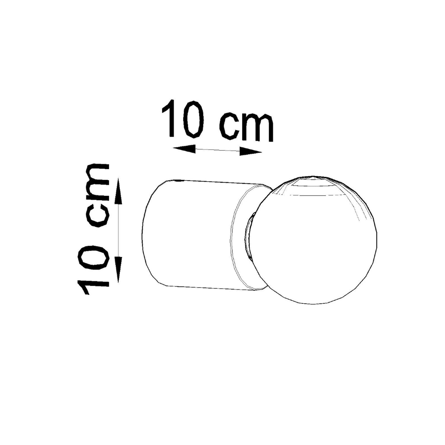Schéma coté du Salgado : diamètre 10 cm, hauteur 10 cm
