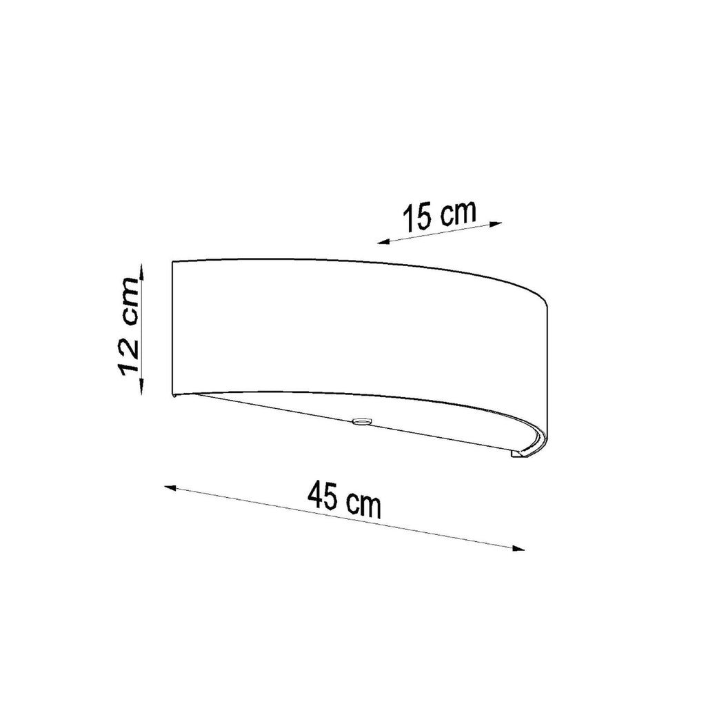 Schéma des dimensions de l'applique Skala, largeur 45 cm, hauteur 12 cm
