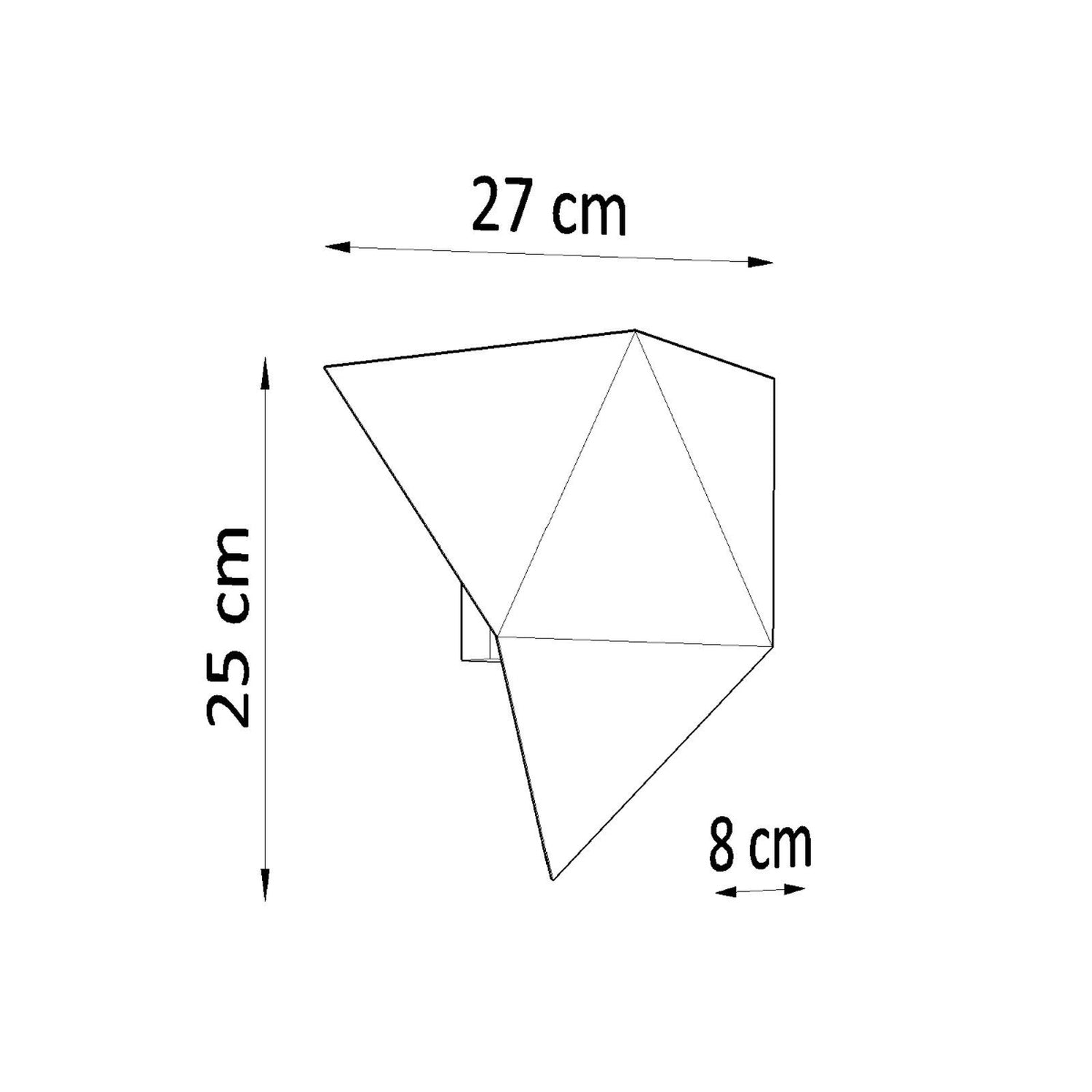 Dimensions de l'applique Solido : 27 x 25 cm, saillie 8 cm
