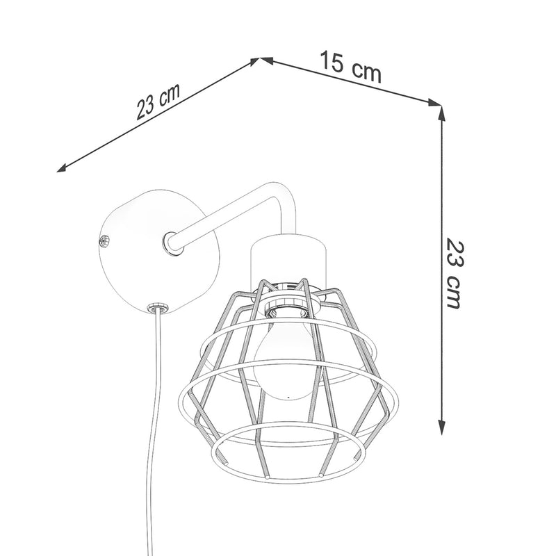 Dimensions Aplique Suba metal negro E14
