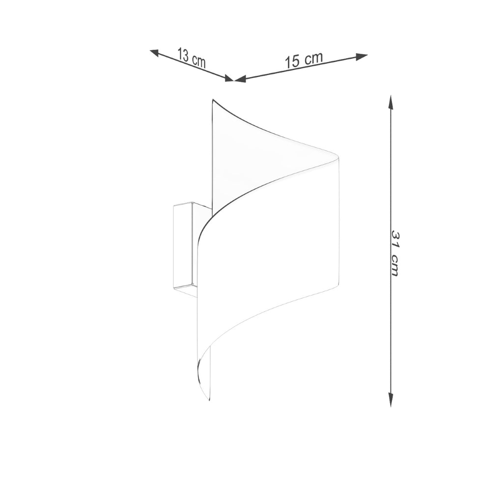 Schéma coté de la Applique Talassa acier blanc G9