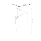 Schéma coté de la Applique Talassa acier blanc G9