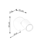 Schéma coté du Applique Verdo bois et acier blanc GU10