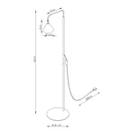 Schéma coté : Lampadaire Nox cône acier beige E14