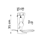 Schéma des dimensions de la lampe à poser Arby blanc