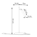 Schéma coté : Lampe à poser Pastelo blanche G9