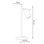 Schéma coté de la lampe à poser Ring noir, base et hauteur